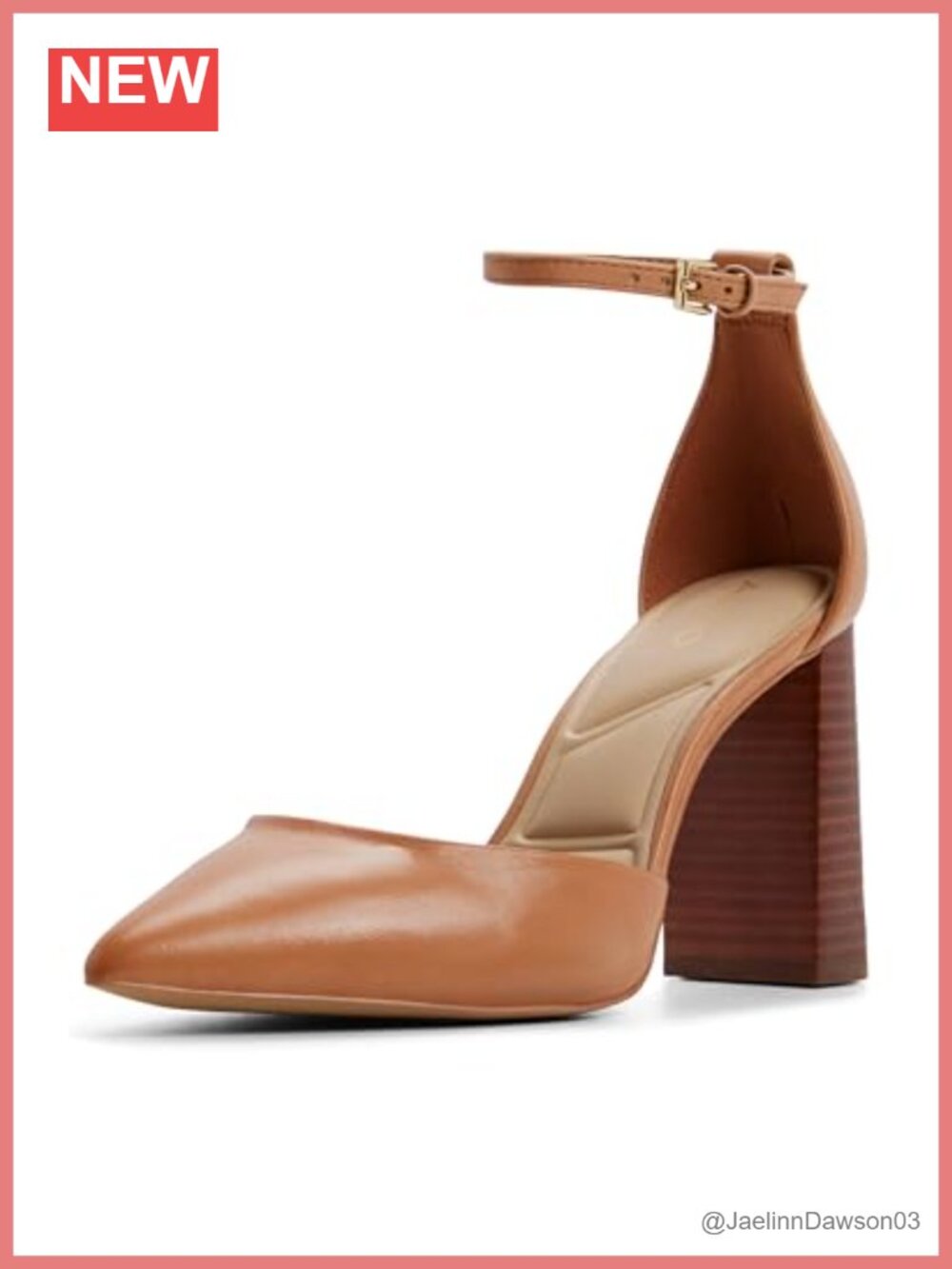 ALDO Women's Millgate Leather Block Heel Pumps with Ankle Strap